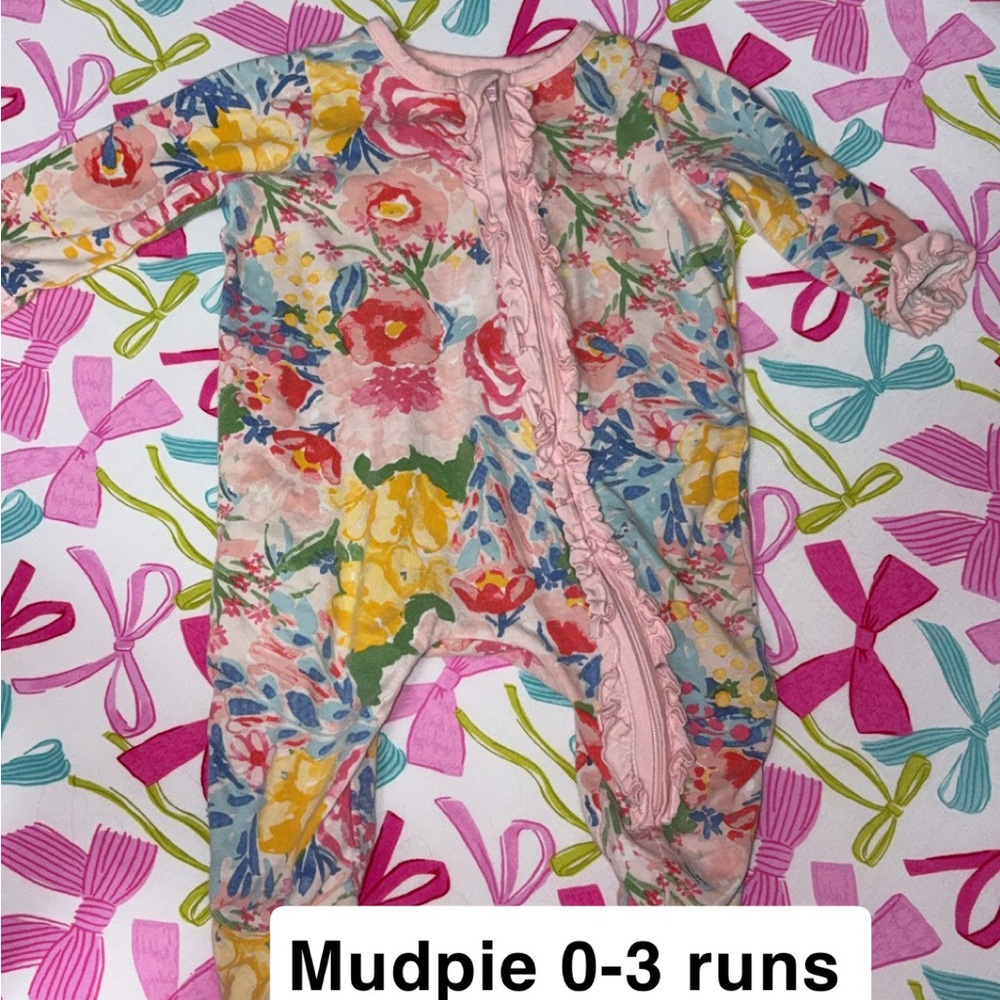 Mud Pie Colorful Floral Kids Footie